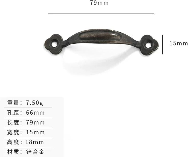 Black Cabinet Handles 12pcs Antique Alloy Drawer Wardrobe Kitchen Cupboard Hardware - Image 2